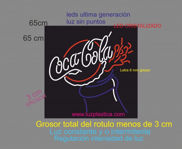 ROTULOS CARTELES LED NEON FLEX  COCA COLA CHISPAS  REF P-2200-1 PLANCHA - Imagen 2