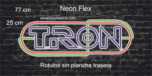 TRON ROTULO CARTEL NEON  Ref 1066  SOPRTE RECORTADO - Imagen 2