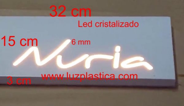 NURIA Rótulos neón led-cristal 32X22 cm ref A-2075-0-1 PLANCHA - Imagen 2