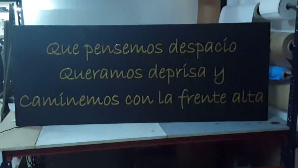 QUE PENSEMOS DESPACIO QUERAMOS DEPRISA ROTULO NEÓN LED CRISTAL ref P-2101-1 PLANCHA - Imagen 5