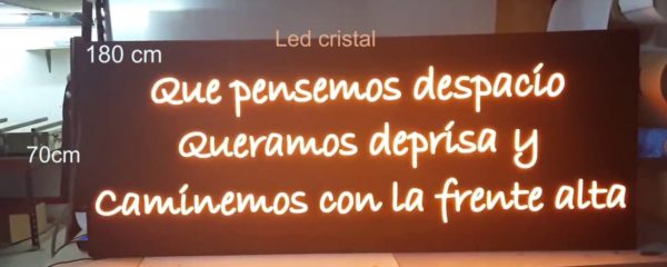 QUE PENSEMOS DESPACIO QUERAMOS DEPRISA ROTULO NEÓN LED CRISTAL ref P-2101-1 PLANCHA - Imagen 2